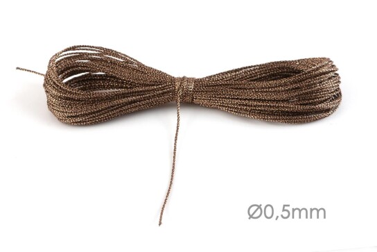 Métallique Ruban Macramé cordon décoratif Ø0,5mm Cappuchino