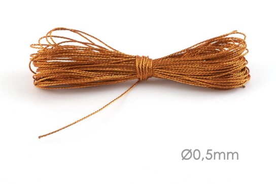 Metallic macrame cord jewelry cord Ø0.5mm Copper