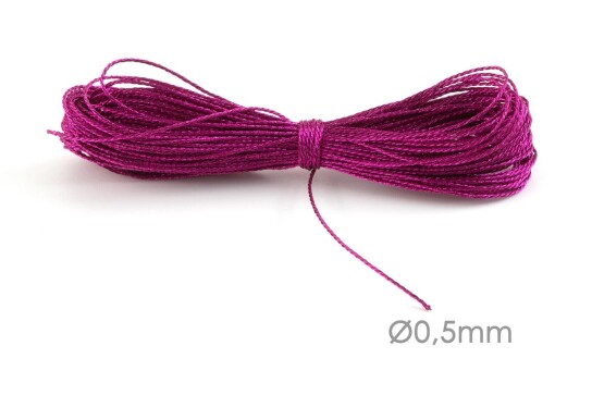 Cordoncino metallico Macrame per gioielli Ø0.5mm in Fucsia