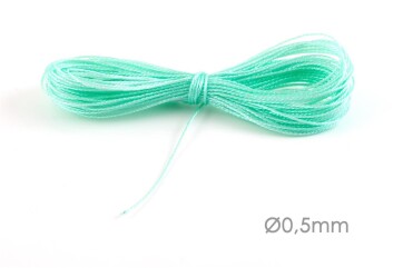 Metallic Macrame ribbon jewelry cord Ø0.5mm Pastel Mint