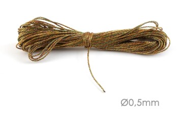 Metallic Macrame ribbon jewelry cord Ø0.5mm Gold Colormix