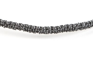 Metallic Macrame ribbon jewelry cord Ø0.5mm Old Silver