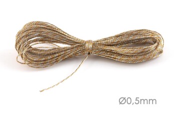 Metallic Macrame ribbon jewelry cord Ø0.5mm...