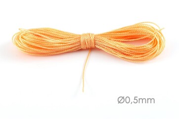 Metallic Macrame ribbon jewelry cord Ø0.5mm Apricot