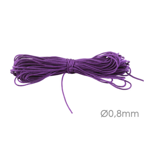 Cordón de poliéster con cinta de Macrame Ø0.8mm Violeta