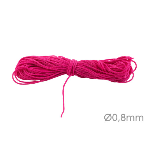 Macrame ribbon polyester cord Ø0.8mm Fuchsia