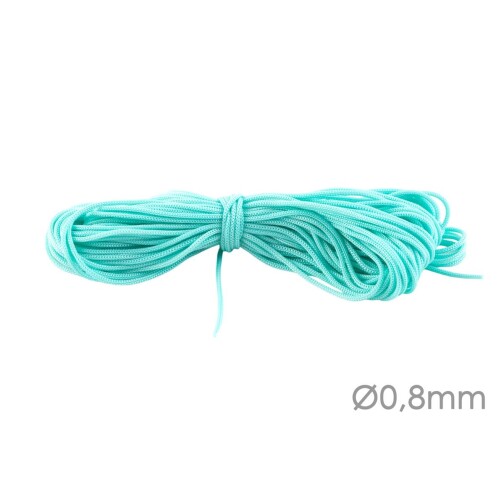 Cordón de poliéster con cinta de Macrame Ø0.8mm Aqua