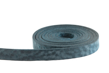 Flaches Lederband Blaugrün Dots 10x2mm