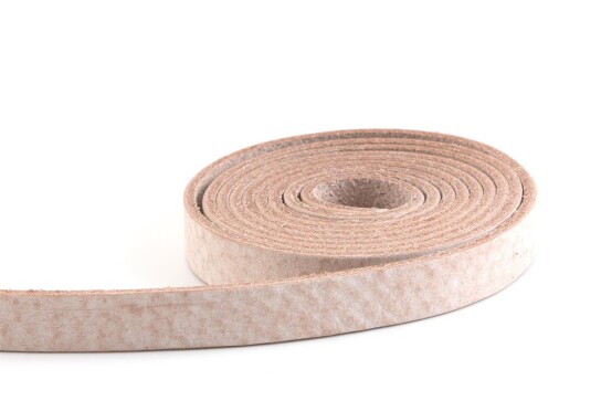 Flat leather strap Beige/Grey Dots 10x2mm