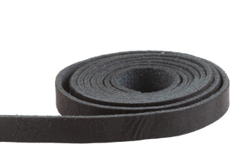 Flat leather strap Vintage Black 10x2mm