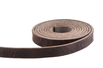 Platte leren riem Vintage donkerbruin 10x2mm