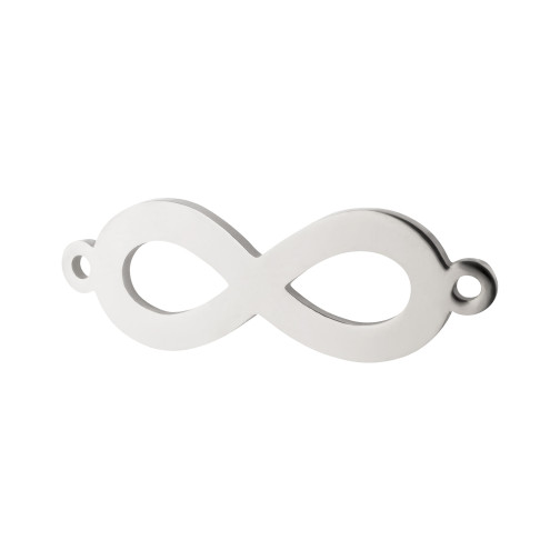 Connecteur en acier inoxydable Infinity 29x10mm argent