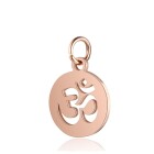 Colgante de acero inoxidable símbolo Om 14mm de oro rosa con anillo de salto