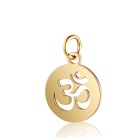 Colgante de acero inoxidable símbolo Om 14mm de oro con anillo de salto