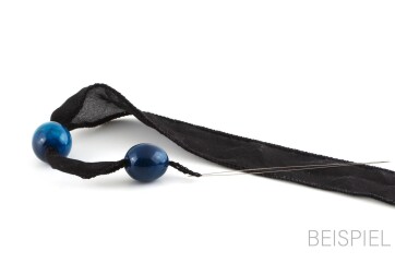 Handgefertigtes Habotai-Seidenband Sapphire 20mm breit