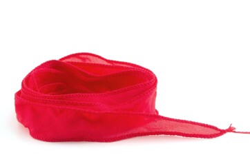 Nastro di seta Habotai fatto a mano Rosso di 20 mm di...