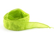 Handgefertigtes Habotai-Seidenband Greenery 20mm breit