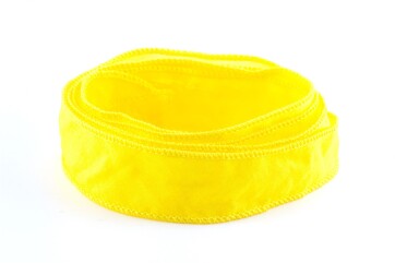 Handmade Habotai silk ribbon Lemon Yellow 20mm wide