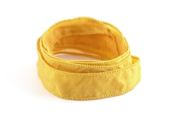 Handmade Habotai silk ribbon Mustard Yellow 20mm wide