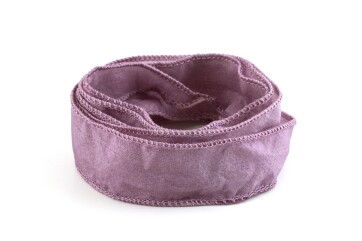 Handgefertigtes Habotai-Seidenband Pastell Violett 20mm breit