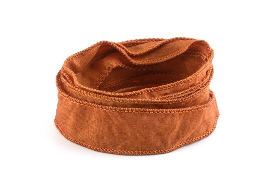 Handgemaakt Habotai zijden lint Koper 20mm breed