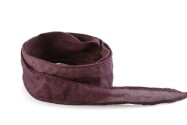 Handgefertigtes Habotai-Seidenband Dunkelpflaume 20mm breit