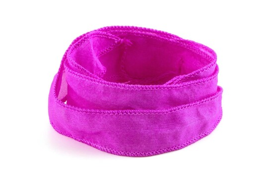 Cinta de seda Habotai hecha a mano Parfait rosa de 20mm de ancho