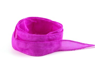 Handgefertigtes Habotai-Seidenband Pink Parfait 20mm breit