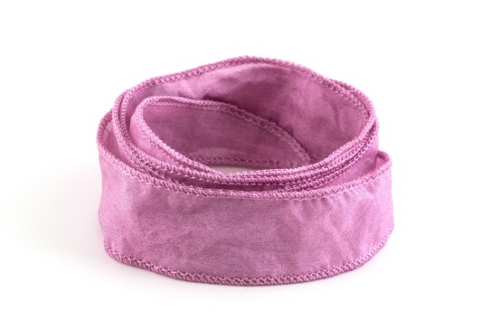 Handgefertigtes Habotai-Seidenband Coral Sand 20mm breit