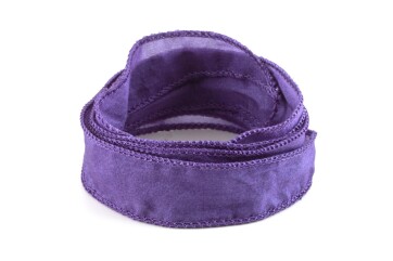 Cinta de seda Habotai hecha a mano Violeta Púrpura de 20mm de ancho