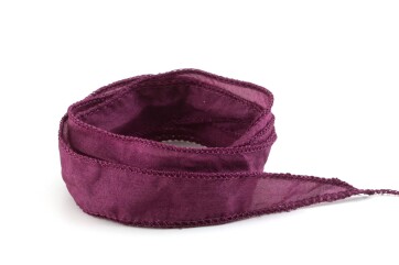 Handgefertigtes Habotai-Seidenband Grape 20mm breit