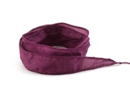 Cinta de seda Habotai hecha a mano Uva de 20mm de ancho