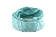 Handmade Habotai silk ribbon Pale Turquoise 20mm wide