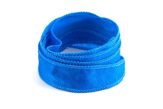 Handgefertigtes Crêpe Satin Seidenband Kornblumenblau 20mm breit