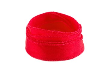 Handgefertigtes Crêpe Satin Seidenband Rot 20mm breit