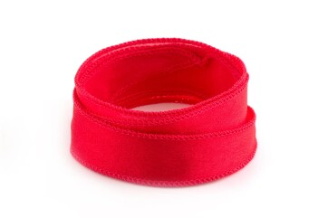 Handmade Crêpe Satin silk ribbon Poppy Red 20mm wide