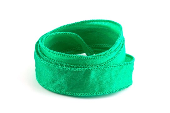 Handmade Crêpe Satin silk ribbon Mint Green 20mm wide