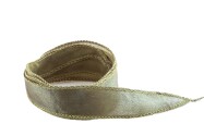 Cinta de seda Crêpe Satin hecha a mano Verde lima 20mm de ancho