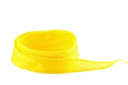 Handgefertigtes Crêpe Satin Seidenband Zitronengelb 20mm breit