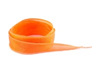 Handmade Crêpe Satin silk ribbon Tangerine 20mm wide