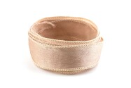 Ruban de soie Crêpe Satin fait main Beige 20mm de large