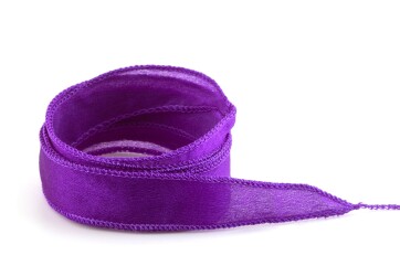 Handmade Crêpe Satin silk ribbon Purple 20mm wide