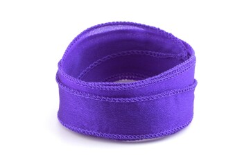Handgefertigtes Crêpe Satin Seidenband Blauviolett 20mm breit