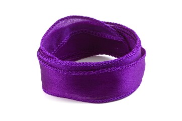 Handmade Crêpe Satin silk ribbon Dark Purple 20mm wide
