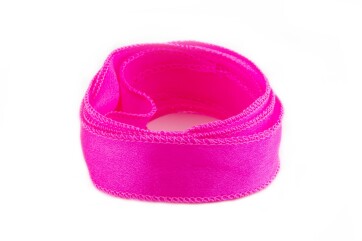 Handgefertigtes Crêpe Satin Seidenband Pink 20mm breit