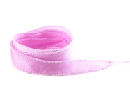 Handgefertigtes Crêpe Satin Seidenband Rosé 20mm breit
