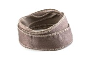 Ruban de soie Crêpe Satin fait main Taupe foncé 20mm de large