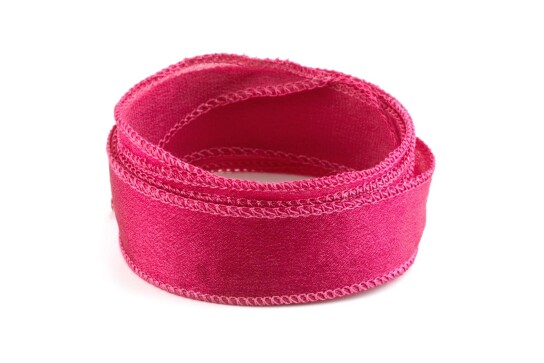 Handmade Crêpe Satin silk ribbon Hibiscus 20mm wide