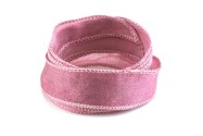 Handmade Crêpe Satin silk ribbon Old Pink 20mm wide