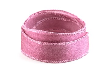 Handmade Crêpe Satin silk ribbon Coral Sand 20mm wide